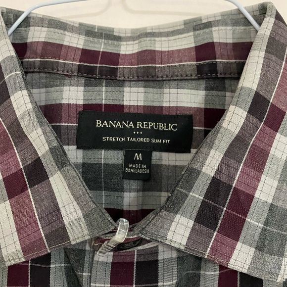 Banana Republic Factory Stretch Tailored Slim Fit Mens Shirt - Picture 2 of 4